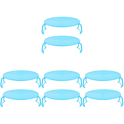 8Pièces Racks Chauffe-Plats Micro-Ondes Bleu 1