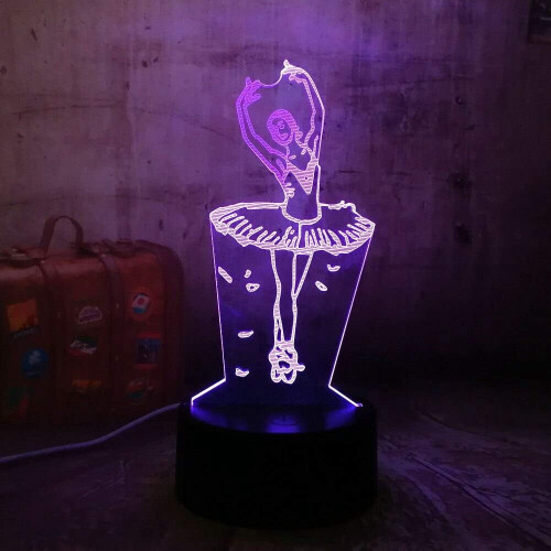 YSITIANNA Νέα Χορεύτρια Μπαλέτου 3D RGB Νυχτικά Φώτα με Τηλεχειριστήριο USB με Αφή, 1