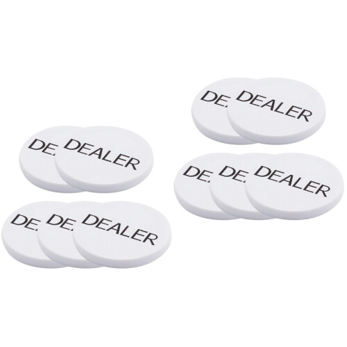 10Pcs White Game Chips Counting Tokens Durable Playthings 2