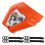 2Pcs Motocross Headlight Orange Plastic Compact Motorcycle Light 3
