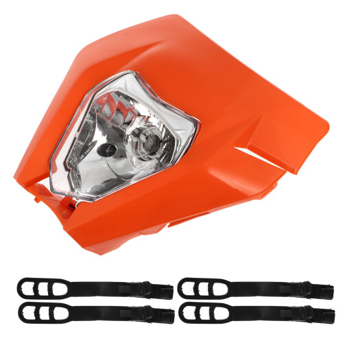2Pcs Motocross Headlight Orange Plastic Compact Motorcycle Light 2