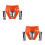 2Pcs Motocross Headlight Orange Plastic Compact Motorcycle Light 4