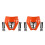 2Pcs Motocross Headlight Orange Plastic Compact Motorcycle Light 7
