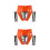 2Pcs Motocross Headlight Orange Plastic Compact Motorcycle Light 8