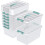 14 Quart Stackable Storage Bin with Latching Lid, Plastic Container Box to Organize Office, Crafts, Clear Base and White Lid, 8-Pack 7