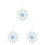 3Pcs Clear Blue Snowflake Hanging Ornaments for Xmas Tree Decor 3