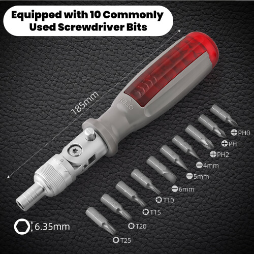 Versatile 10 In 1 Ratchet Screwdriver Kit With Ergonomic Handle And Durable Design 1