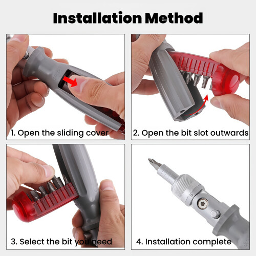 Versatile 10 In 1 Ratchet Screwdriver Kit With Ergonomic Handle And Durable Design 2
