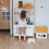 3Pièces Tabourets Multiusage Blancs En Pour Enfants 11