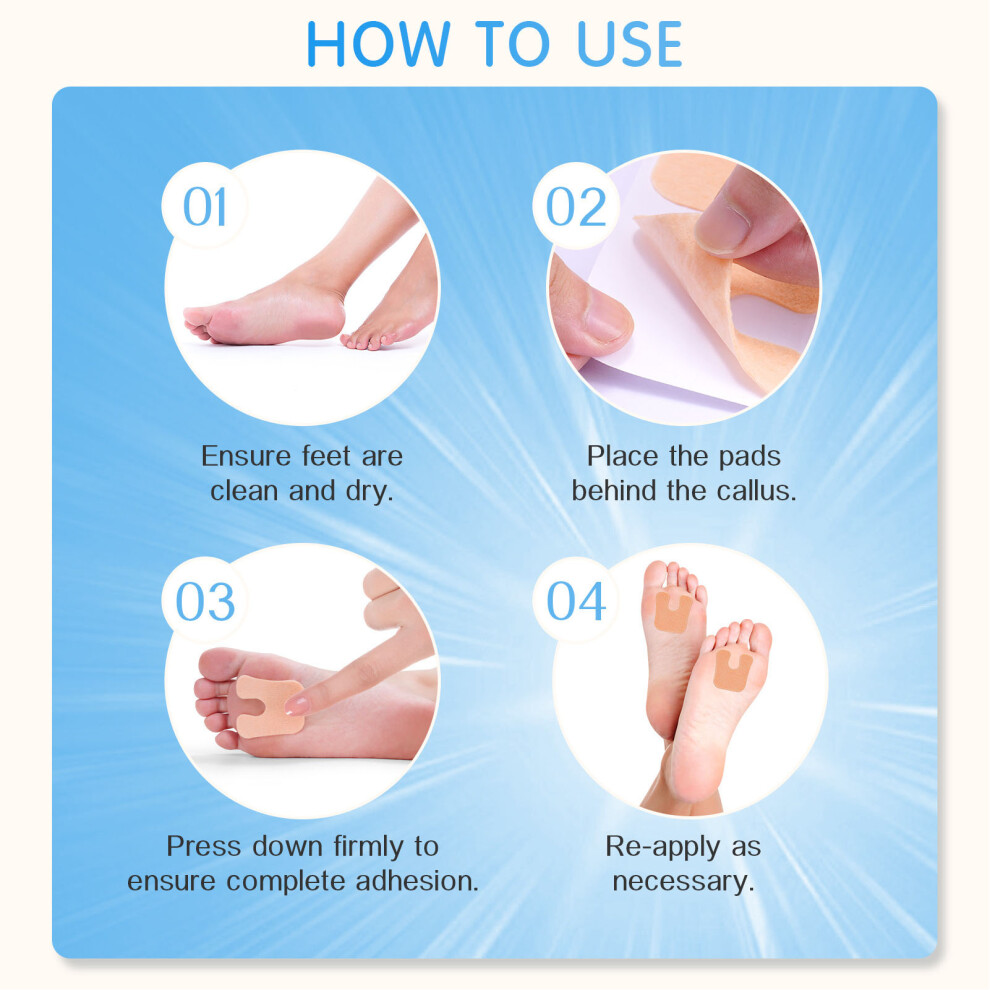 48 Pack U Shaped Felt Insole Pads Pressure Relief