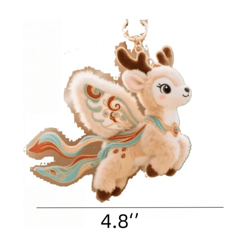 Λούτρινο μπρελόκ με κεντημένη κορδέλα σύννεφων για κούκλες 4,8 ιντσών 1