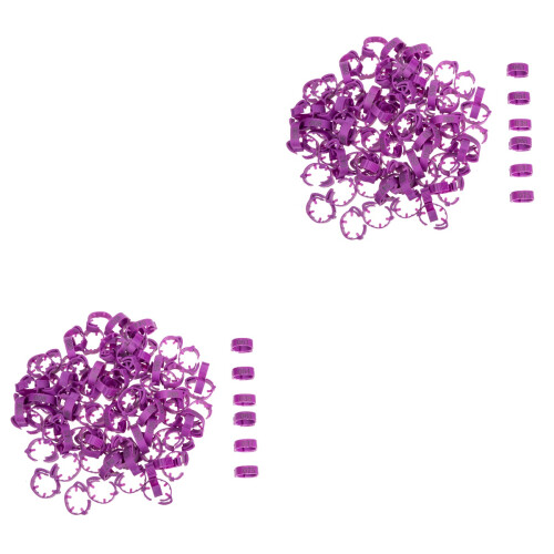 200Pièces Anneaux De Marquage Poulet Violet Réutilisables Faciles 1