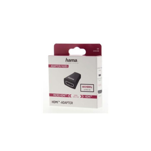 Hama HDMI adapter, Micro-HDMI plug - HDMI poort, Ultra-HD 4K 1