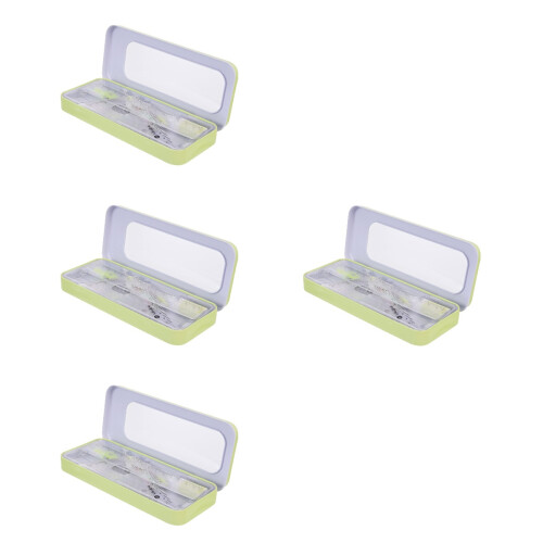 4Sets Student Drawing Tools Green Multi-Functional Ruler Compass Kit 1