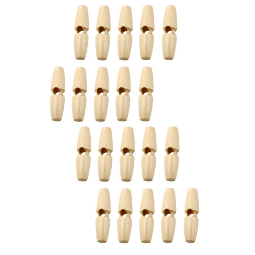40Pcs Beige Wood Coat Sewing Buttons DIY Decorative Replacement 1