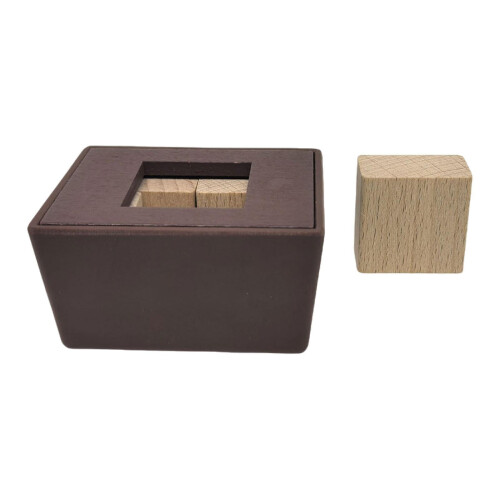 3D Wooden Brain Teaser Puzzle Cube Challenge Problem Solving Wood Puzzle Box for Square 1