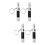 4Pcs Lightweight Survival Whistles with Compass Keychain and LED Light 6