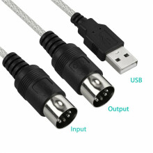 5X MIDI to USB Cable Converter Connector PC to Synthesizer Music Keyboard Adapter for Home Music Studio
