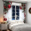 Christmas Ball Curtains 2 Pack Red Snowflake Pine Design 5