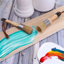 4 Pack Chalk Paint Brush, Chalk and Wax Paint Brush Chalk Paint Tool for Furniture Reusable Flat and Round