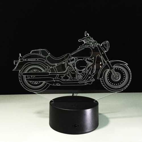 Επιτραπέζιο φωτιστικό LED 3D Illusion – Νυχτερινό φως μοτοσικλέτας με διακόπτη αφής, 2