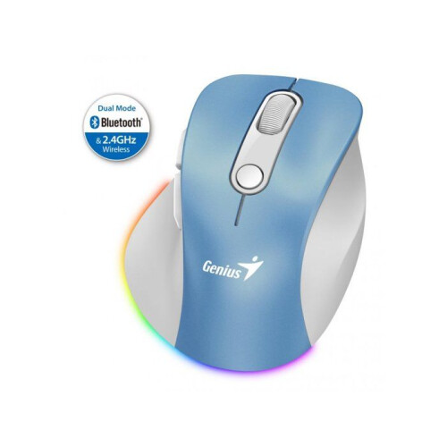 Mouse Genius sem fio Bluetooth recarregável Mini Ergo 9000S Pro Azul 2