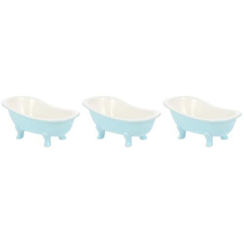 3 Pieces Bath Tub Shape Cersmic Bowl Entertaining Bathtub Shaped 2