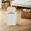Beige Press Type Trash Can with Lid Plastic Garbage Bin for Kitchen Bathroom and Office Use 4