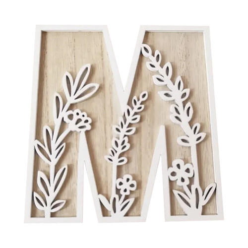Conjunto de letras do alfabeto de madeira para pintar, 12,7 cm (5 polegadas) 1