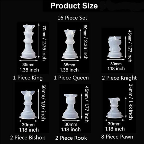 3set Chess Mold for Resin Silicone Chess Resin Mold Chess Crystal Epoxy Casting Molds 2