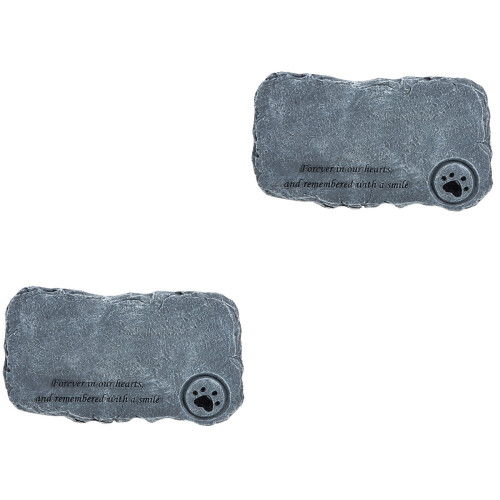2St Herinneringsstenen Grijs Resin Graf Decoratieset 1