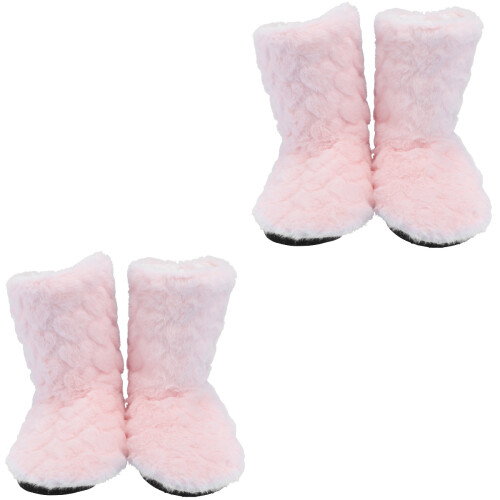 2Paren Roze Indoor Dikke Vloerlaarzen Antislip 2