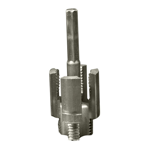 4-Point Pipe Threading Tool for PVC, Internal & External, Drill-Compatible, Rethreading Kit, Silver, 2.36" 1