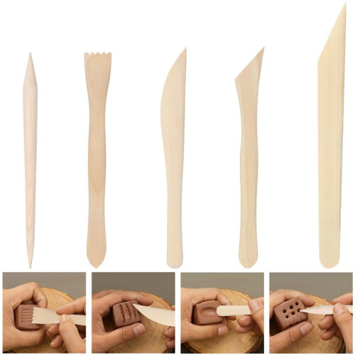 Clay Tools 42 PCS, Pottery Tool Kit Dotting Tools Polymer Clay Tools, Ceramics Tools with Wooden Handle Pottery Tool Bag 1
