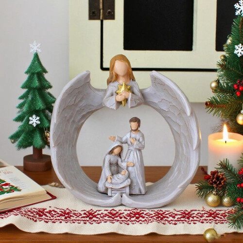 White Resin Angel Nativity Figurine 10.3cm 2