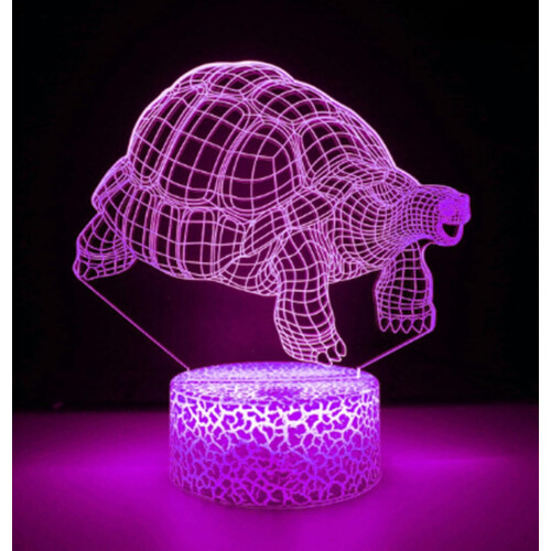 YSITIANNA3D Φως Νυχτερινής Φλόγας Χελώνας LED Illusion16 Χρώμα που Αλλάζει Χρώμα Επιτραπέζια 1