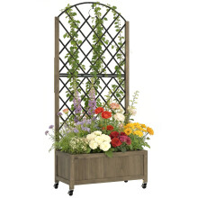 Jardinera con Enrejado marrón 72 x 36 x 168 cm