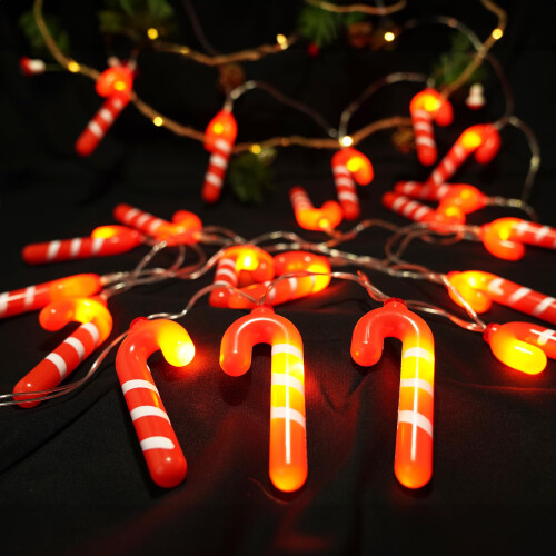 LED Candy Cane String Lights -3M, 20 LED Candy Cane Lights String | Christmas Decorations, Lighted Christmas Tree Decorations 1