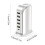 Σταθμός φόρτισης USB 40W: 5 USB + 1 θύρα Type-C, συμβατός με smartphone, tablet και συσκευές USB (Λευκό) 3