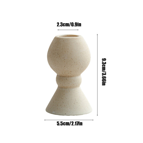 Ceramic Tea Light Candle Holder, Romantic Dining Table Centerpiece Home Decor, Beige 2