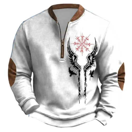 Age Norse Mythology Midweight Pullover Sweater For With Half Zip Neck Design 2