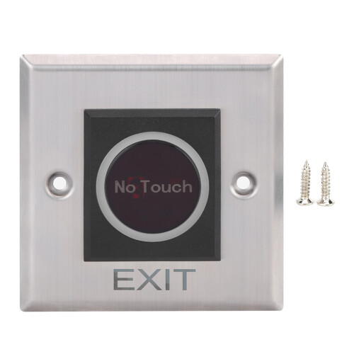 Infrared Sensor Contactless Exit Switch, Durable Stainless Steel Plate for Access Control Systems, Touchless No Touch Door Release with Stable and
