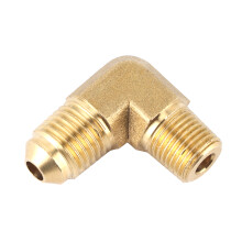 Smedet messingfitting til hydrauliske applikationer, 90 graders gadealbue med 4AN til 1/8 NPT, temperaturbestandig højstyrkeforbindelse,