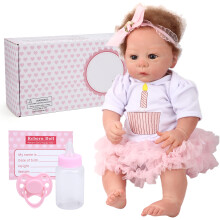 Handrooted Hair Realistic Looking Baby Doll Reborn Baby Dolls Soft Silicone Vinyl Hand Applied Eyelashes Lifelike Doll Size Anatomically Correct