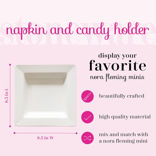 Nora Fleming pinstripes napkin and candy holder 2