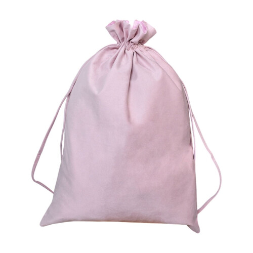 Sac de rangement à cordon de Noël rose 70 x 50 cm 1