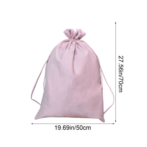 Sac de rangement à cordon de Noël rose 70 x 50 cm 2