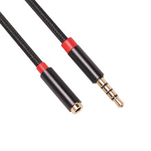 3.5mm AUX male-to-female extension cable with mic