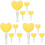 12Pcs Practical Pe Light Stick Yellow Heart Shape Concert 1