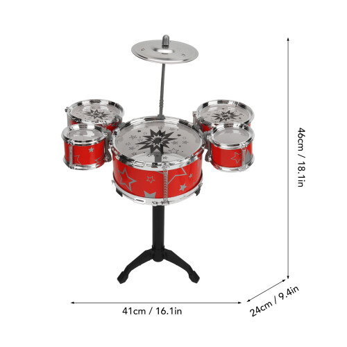 Toddler Jazz Drum Kit Red 46x41x24cm Easy Assembly 1